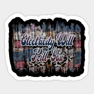 Personalized Name Electricity Vintage Styles Gift 70s 80s 90s Sticker